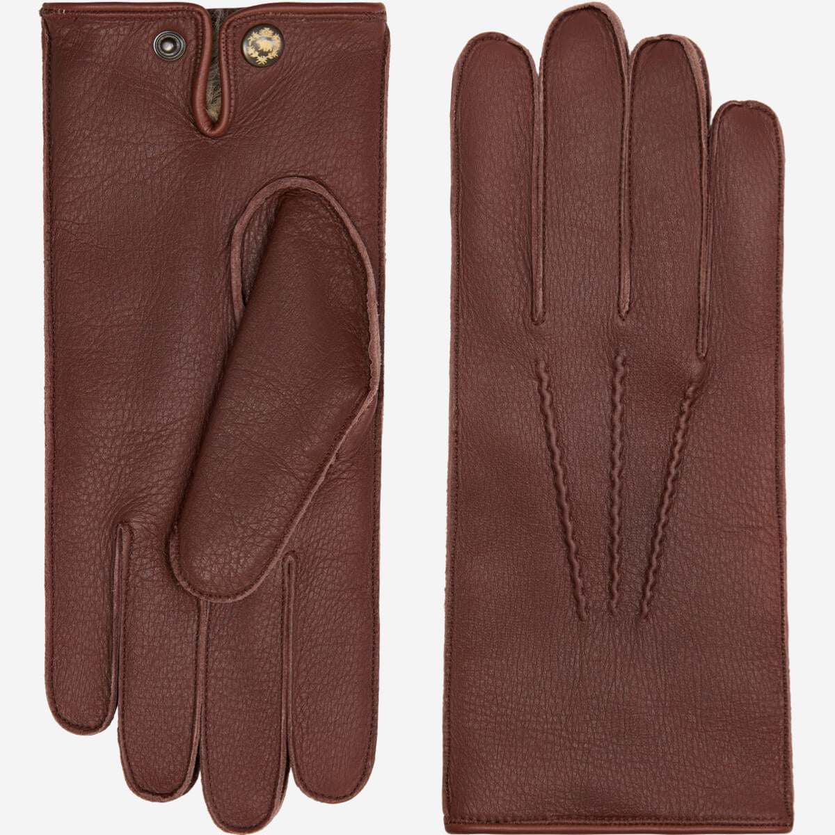 Diego - Italian gloves made of American deerskin leather with rabbit fur lining - Leather Gloves Online - Luxury Leather Gloves - 1
