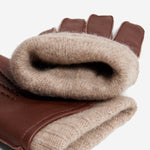 Vittoria (brown) - Italian gloves made of American deerskin leather with cashmere lining - Leather Gloves Online - Luxury Leather Gloves - 2
