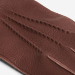Vittoria (brown) - Italian gloves made of American deerskin leather with cashmere lining - Leather Gloves Online - Luxury Leather Gloves - 4