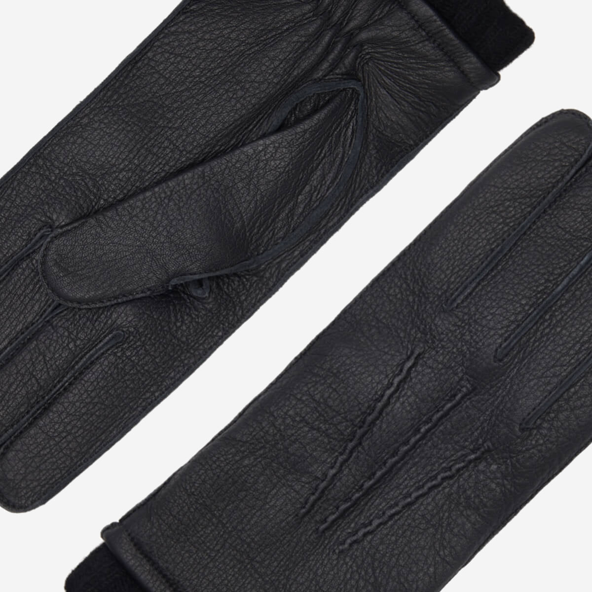 Vittoria (black) - Italian gloves made of American deerskin leather with cashmere lining - Leather Gloves Online - Luxury Leather Gloves - 5