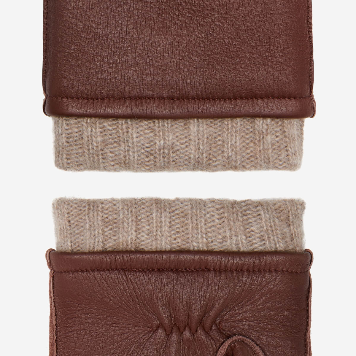 Vittoria (brown) - Italian gloves made of American deerskin leather with cashmere lining - Leather Gloves Online - Luxury Leather Gloves - 6