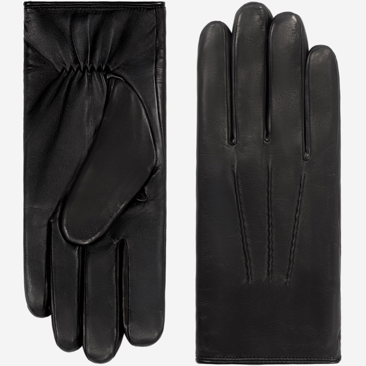 Aldo (black) - Italian lambskin leather gloves with lambswool lining & touchscreen feature - Leather Gloves Online - Luxury Leather Gloves - 1