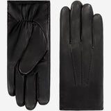 Aldo (black) - Italian lambskin leather gloves with lambswool lining & touchscreen feature - Leather Gloves Online - Luxury Leather Gloves - 1
