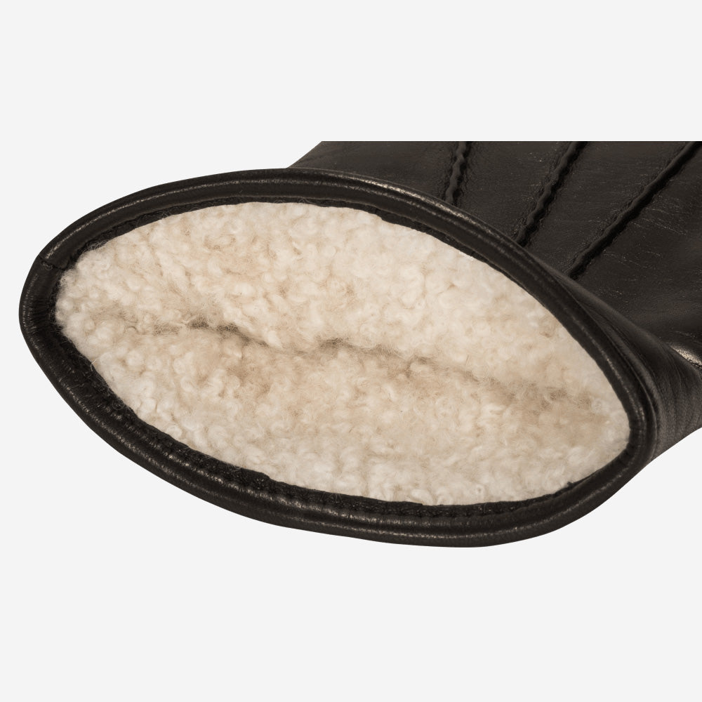 Aldo (black) - Italian lambskin leather gloves with lambswool lining & touchscreen feature - Leather Gloves Online - Luxury Leather Gloves - 2