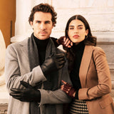 Aldo (black) - Italian lambskin leather gloves with lambswool lining & touchscreen feature - Leather Gloves Online - Luxury Leather Gloves - 9
