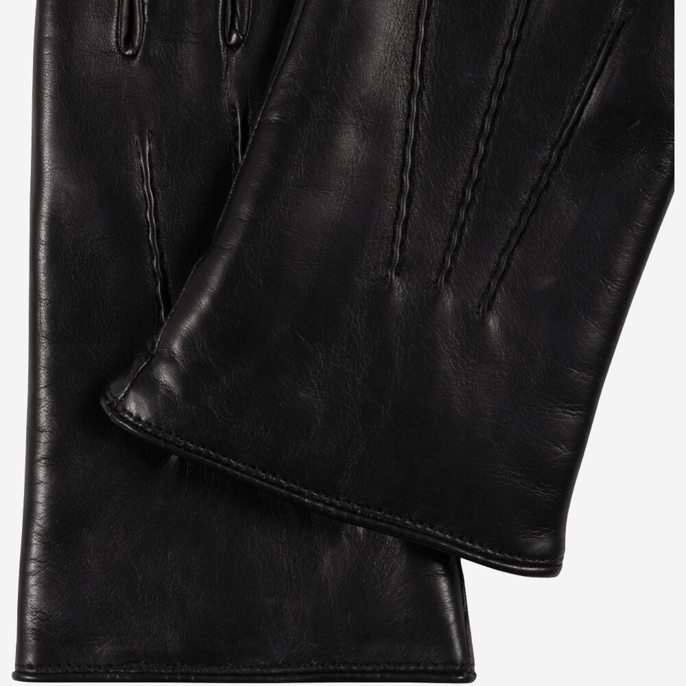 Aldo (black) - Italian lambskin leather gloves with lambswool lining & touchscreen feature - Leather Gloves Online - Luxury Leather Gloves - 4