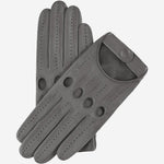 Alessa (grey) - classic Italian lambskin leather driving gloves- Leather Gloves Online - Luxury Leather Gloves - 1