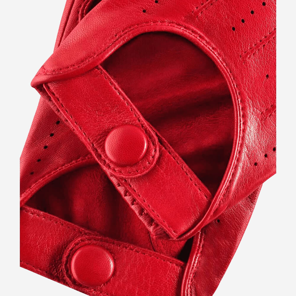 Alessa (red) - classic Italian lambskin leather driving gloves- Leather Gloves Online - Luxury Leather Gloves - 3