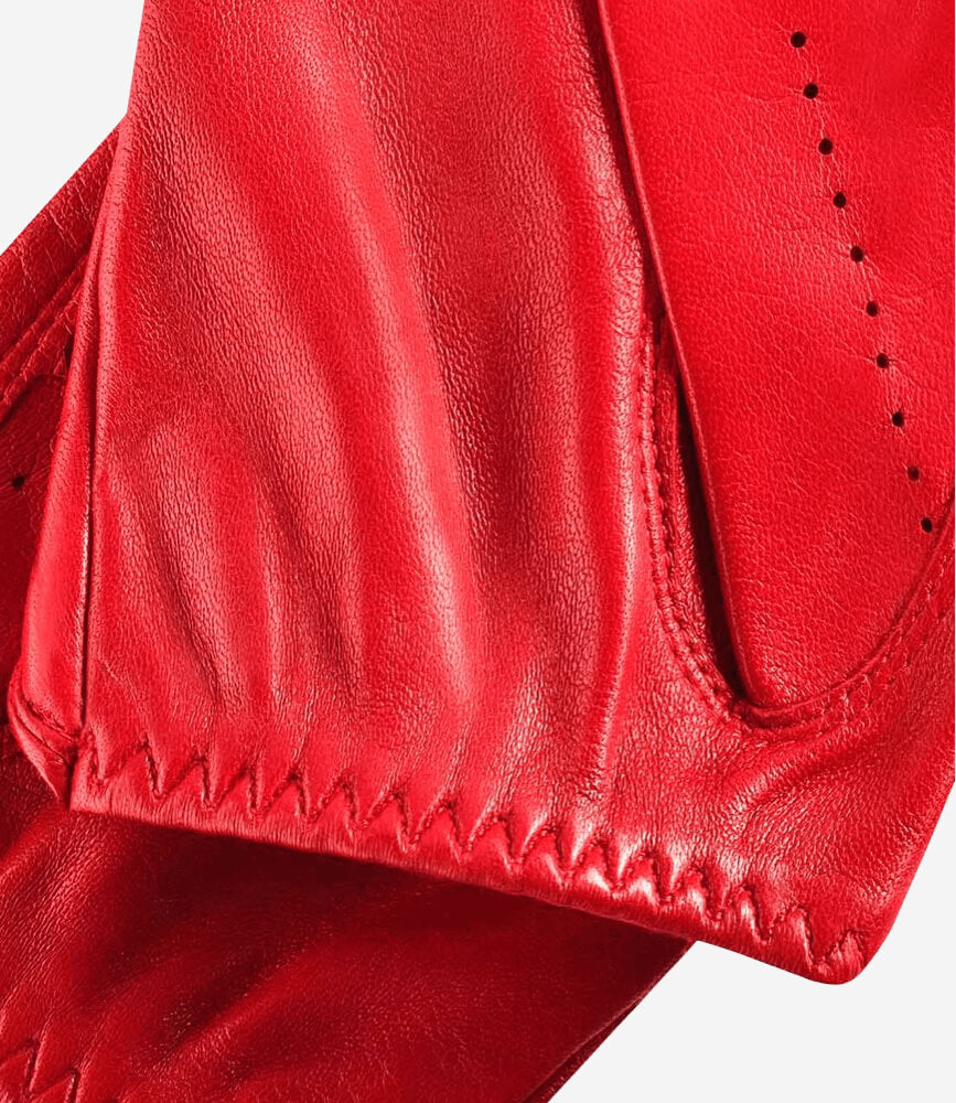 Alessa (red) - classic Italian lambskin leather driving gloves- Leather Gloves Online - Luxury Leather Gloves - 4