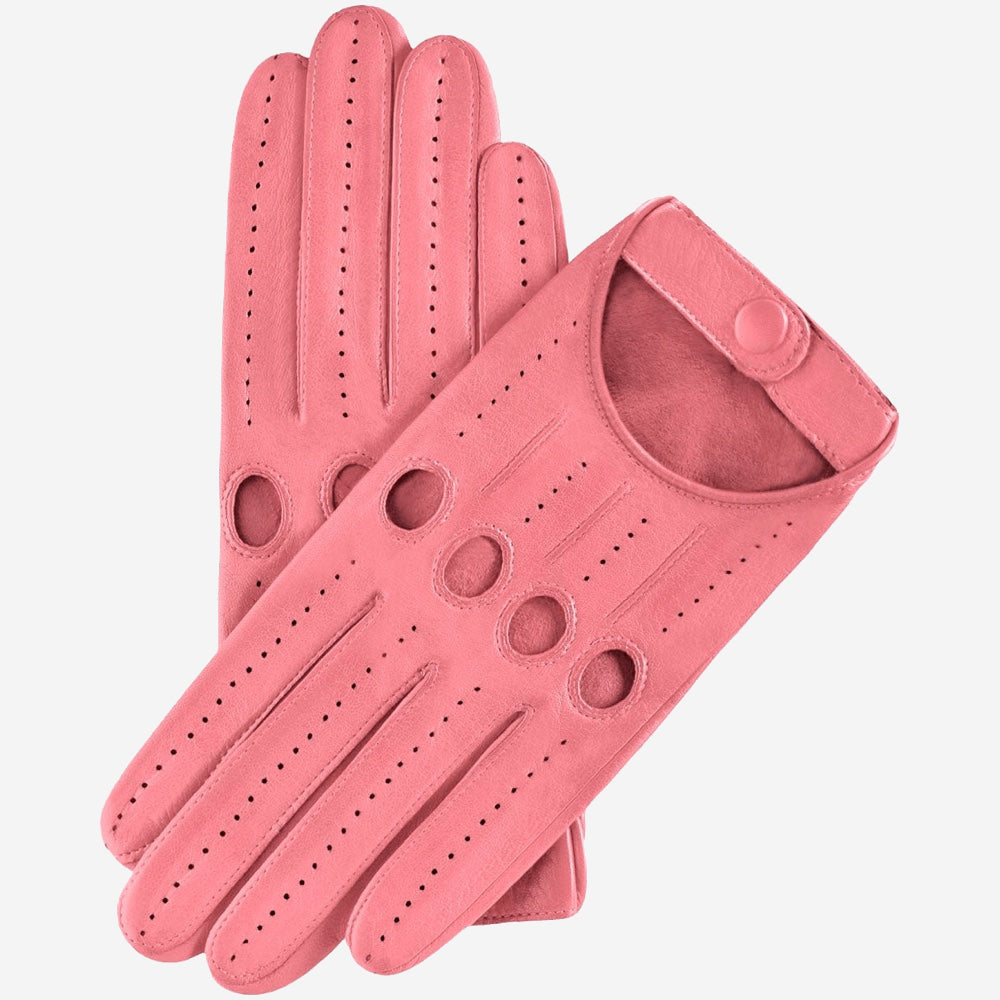 Alessa (pink) - classic Italian lambskin leather driving gloves - Leather Gloves Online - Luxury Leather Gloves - 1