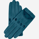 Alessa (turquoise) - classic Italian lambskin leather driving gloves - Leather Gloves Online - Luxury Leather Gloves - 1