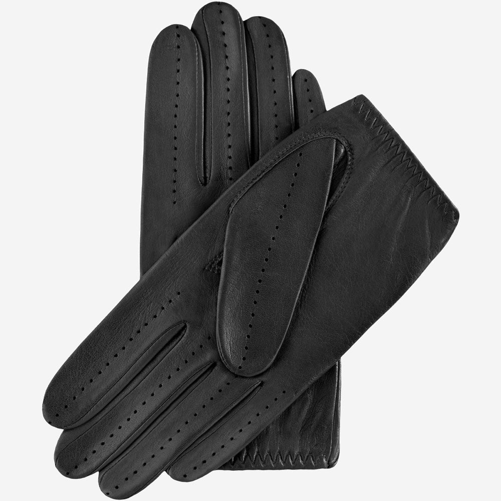 Alessa (black) - classic Italian lambskin leather driving gloves & touchscreen feature - Leather Gloves Online - Luxury Leather Gloves - 2