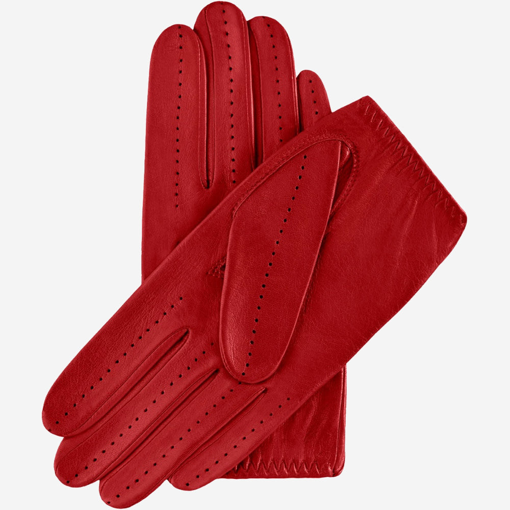 Alessa (red) - classic Italian lambskin leather driving gloves- Leather Gloves Online - Luxury Leather Gloves - 2