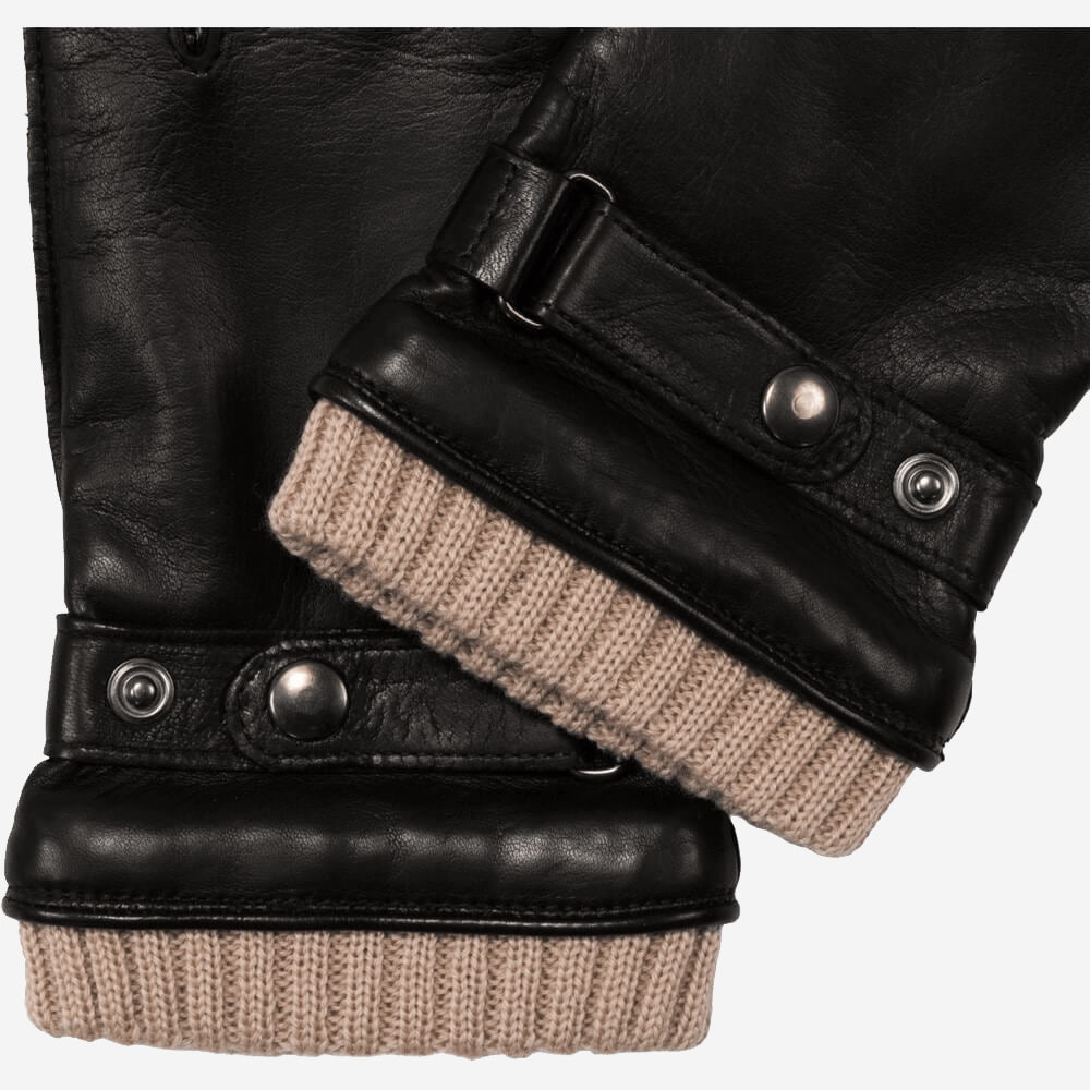 Alonzo (black) - Italian lambskin leather gloves with cashmere lining & touchscreen feature - Leather Gloves Online - Luxury Leather Gloves - 3