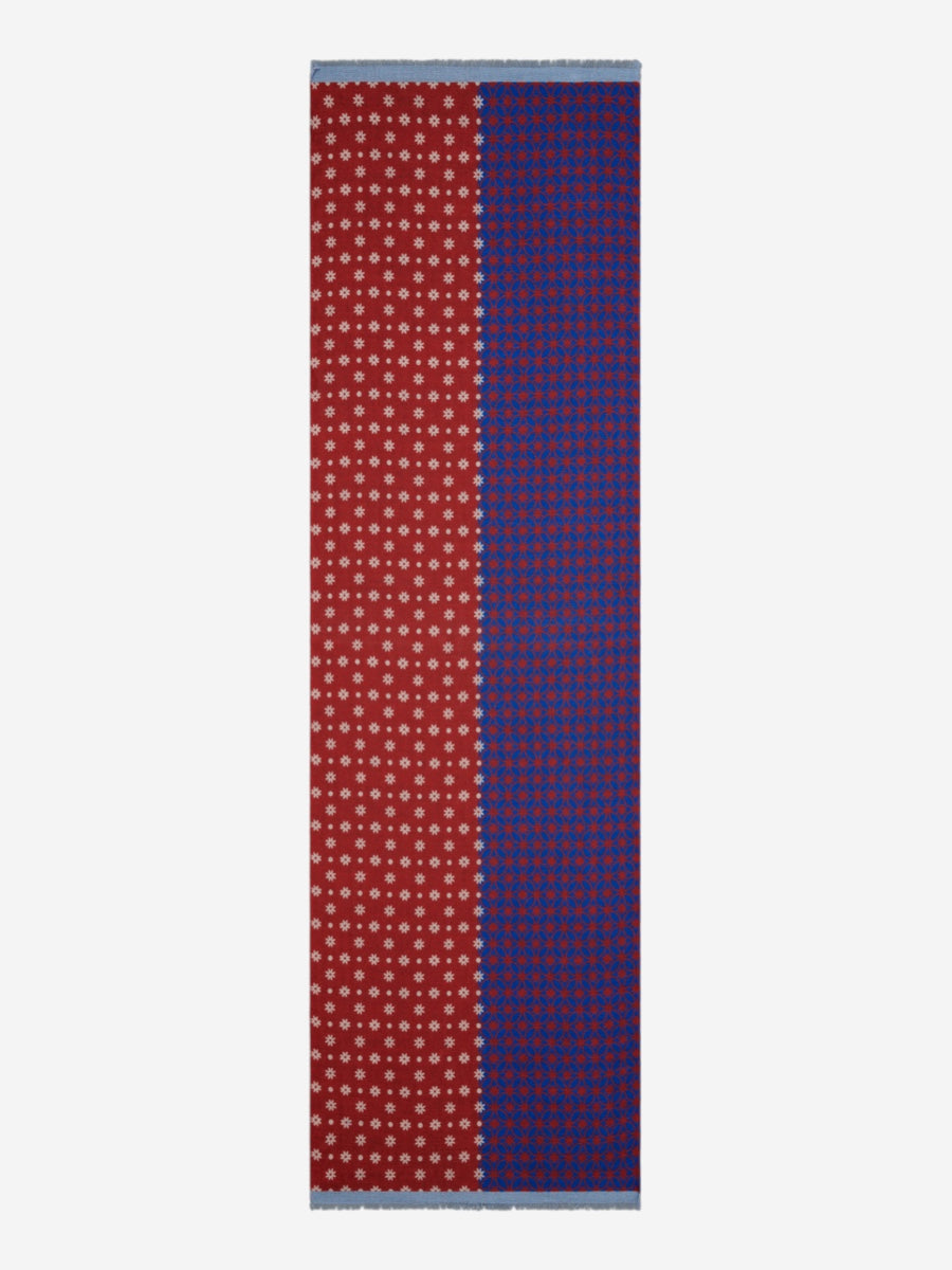 Andrea (red/blue) - soft and lightweight Italian scarf from 100% wool - Leather Gloves Online - 4