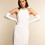 Angelina (white) - Italian silk lined 16-button length leather bridal / opera gloves - Leather Gloves Online - Luxury Leather Gloves - 1