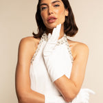 Angelina (white) - Italian silk lined 6-button length leather bridal / opera gloves - Leather Gloves Online - Luxury Leather Gloves - 3