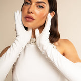 Angelina (white) - Italian silk lined 16-button length leather bridal / opera gloves - Leather Gloves Online - Luxury Leather Gloves - 3