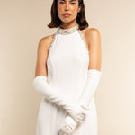 Angelina (white) - Italian silk lined 12-button length leather bridal / opera gloves - Leather Gloves Online - Luxury Leather Gloves - 3