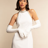 Angelina (white) - Italian silk lined 16-button length leather bridal / opera gloves - Leather Gloves Online - Luxury Leather Gloves - 4
