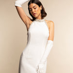 Angelina (white) - Italian silk lined 12-button length leather bridal / opera gloves - Leather Gloves Online - Luxury Leather Gloves - 4