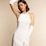 Angelina (white) - Italian silk lined 12-button length leather bridal / opera gloves - Leather Gloves Online - Luxury Leather Gloves - 4