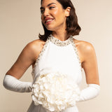 Angelina (white) - Italian silk lined 12-button length leather bridal / opera gloves - Leather Gloves Online - Luxury Leather Gloves - 5