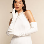 Angelina (white) - Italian silk lined 16-button length leather bridal / opera gloves - Leather Gloves Online - Luxury Leather Gloves - 5