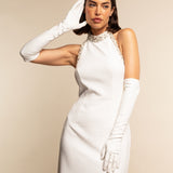 Angelina (white) - Italian silk lined 12-button length leather bridal / opera gloves - Leather Gloves Online - Luxury Leather Gloves - 7