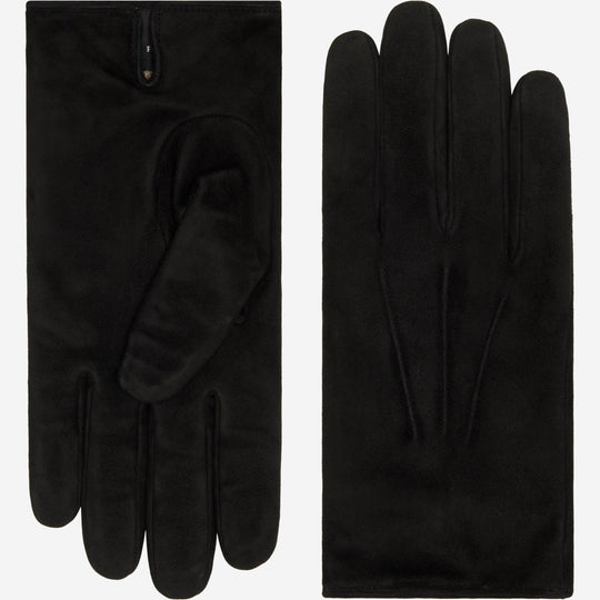Angelo (black) - Suede leather gloves with luxurious cashmere lining