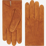 Angelo (cognac) - suede leather gloves with luxurious cashmere lining - Leather Gloves Online - Luxury Leather Gloves - 1