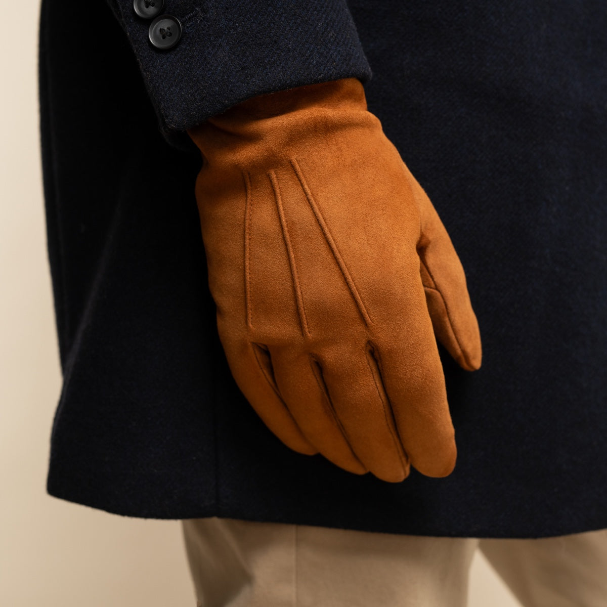 Angelo (cognac) - suede leather gloves with luxurious cashmere lining - Leather Gloves Online - Luxury Leather Gloves - 8