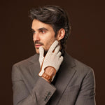 Arturo (cognac) - Hand-sewn Italian crochet driving gloves from lambskin leather - Leather Gloves Online - Luxury Leather Gloves - 10