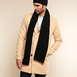 Milano (black) - 100% cashmere ribbed beanie (unisex)  - Leather Gloves Online - Luxury Beanie - 9