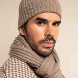 Milano (black) - 100% cashmere ribbed beanie (unisex)  - Leather Gloves Online - Luxury Beanie - 12