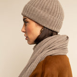 Milano (black) - 100% cashmere ribbed beanie (unisex)  - Leather Gloves Online - Luxury Beanie - 13