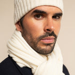 Milano (cream) - 100% cashmere ribbed beanie (unisex) Milano (cream) - 100% cashmere ribbed beanie (unisex) - Leather Gloves Online - Luxury Beanie - 8