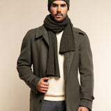 Milano (dark green) - 100% cashmere ribbed beanie (unisex) - Leather Gloves Online - Luxury Beanie - 12
