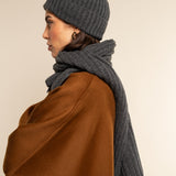 Milano (dark grey) - 100% cashmere ribbed beanie (unisex) - Leather Gloves Online - Luxury Beanie - 12