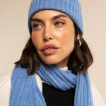 Milano (light blue) - 100% cashmere ribbed beanie (unisex) - Leather Gloves Online - Luxury Beanie - 10