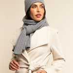 Milano (light grey) - 100% cashmere ribbed beanie (unisex)- Leather Gloves Online - Luxury Beanie - 10