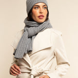 Milano (light grey) - 100% cashmere ribbed beanie (unisex)- Leather Gloves Online - Luxury Beanie - 10