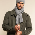 Milano (light grey) - 100% cashmere ribbed beanie (unisex)- Leather Gloves Online - Luxury Beanie - 15