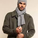Milano (light grey) - 100% cashmere ribbed beanie (unisex)- Leather Gloves Online - Luxury Beanie - 15