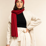 Milano (red) - 100% cashmere ribbed beanie (unisex) - Leather Gloves Online - Luxury Beanie - 16