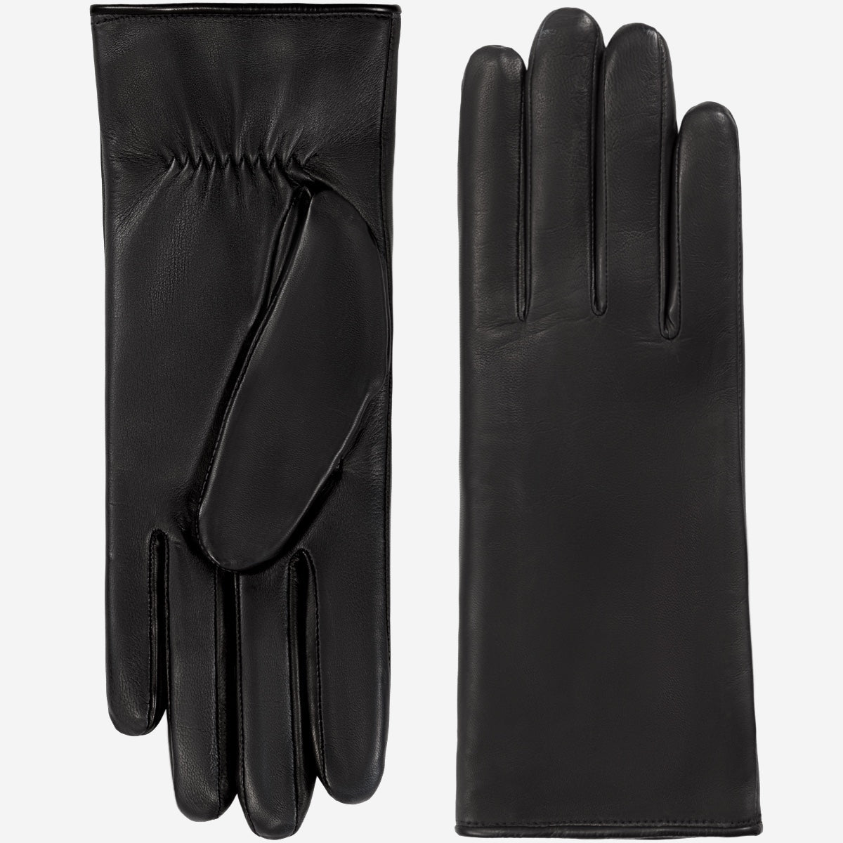 Bella (black) - Italian lambskin leather gloves with lambswool lining & touchscreen feature - Leather Gloves Online - Luxury Leather Gloves - 1