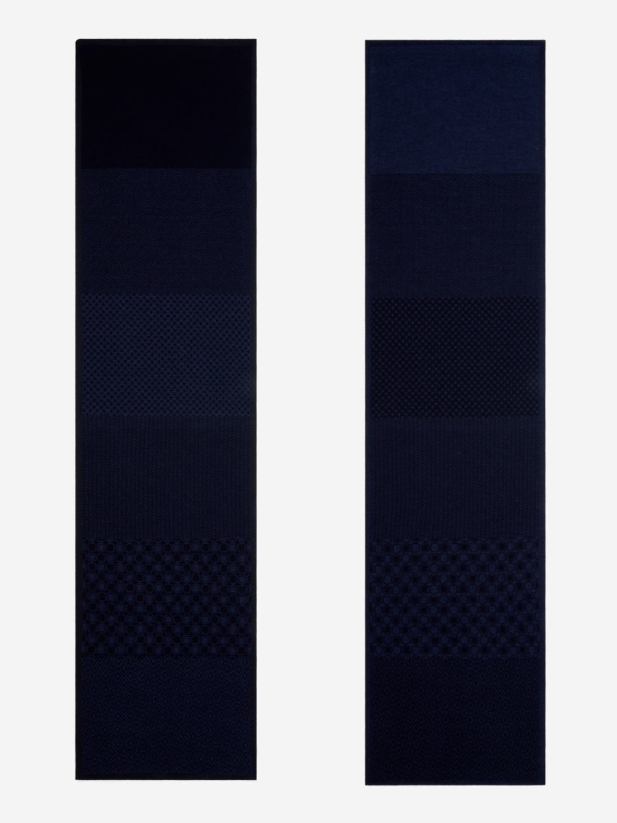Bruno (blue) - warm and soft Italian scarf from wool blend - Leather Gloves Online - Luxury Silk Scarf - 3