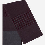 Bruno (grey/red) - warm and soft Italian scarf from wool blend - Leather Gloves Online - Luxury Silk Scarf - 1