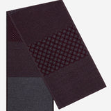 Bruno (grey/red) - warm and soft Italian scarf from wool blend - Leather Gloves Online - Luxury Silk Scarf - 1