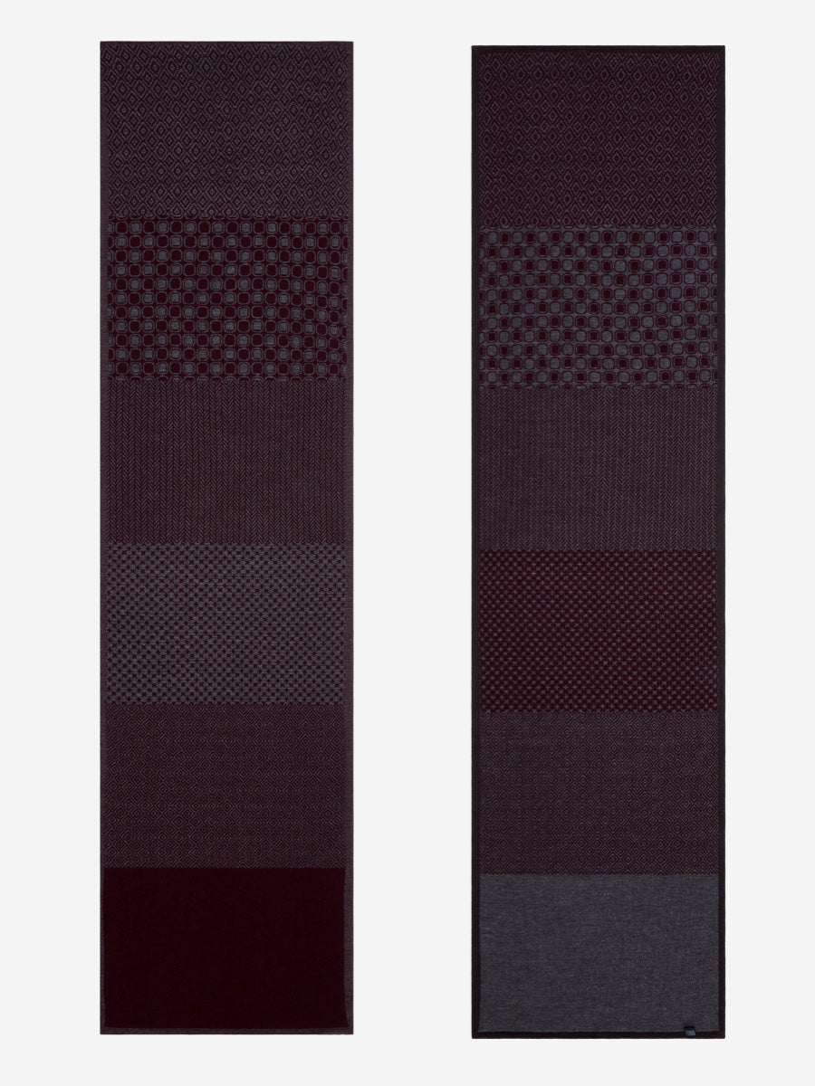 Bruno (grey/red) - warm and soft Italian scarf from wool blend - Leather Gloves Online - Luxury Silk Scarf - 3
